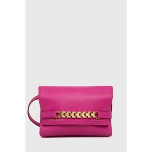 Kožená kabelka Victoria Beckham růžová barva