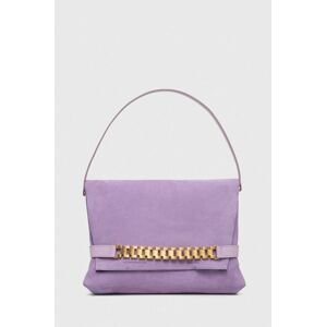 Semišová kabelka Victoria Beckham fialová barva