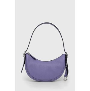 Kožená kabelka Coach Luna Shoulder Bag fialová barva