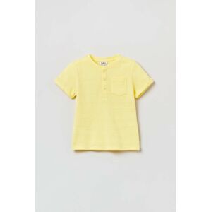 Bavlněné dětské tričko OVS žlutá barva