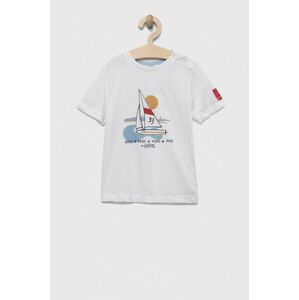 Bavlněné dětské tričko Birba&Trybeyond bílá barva, s potiskem