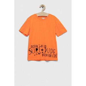 Dětské tričko Birba&Trybeyond oranžová barva, s potiskem