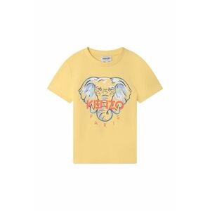 Dětské bavlněné tričko Kenzo Kids žlutá barva, s potiskem
