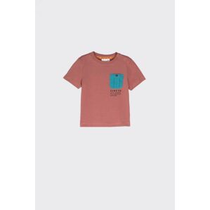 Dětské bavlněné tričko Coccodrillo vínová barva, s potiskem