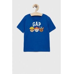 Dětské tričko GAP x Paw Patrol tmavomodrá barva, s potiskem