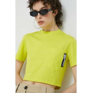 Bavlněné tričko Karl Lagerfeld Jeans žlutá barva