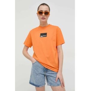 Bavlněné tričko Karl Lagerfeld Jeans oranžová barva
