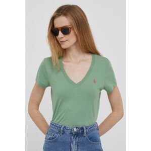 Bavlněné tričko Polo Ralph Lauren zelená barva, 211902403