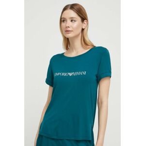 Plážové tričko Emporio Armani Underwear zelená barva