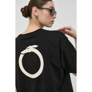 Bavlněné tričko Trussardi černá barva