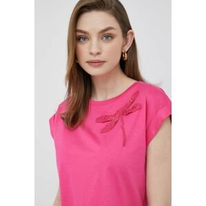 Bavlněné tričko Pennyblack Orgoglio růžová barva
