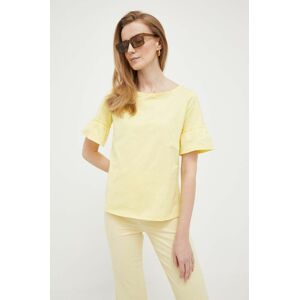 Bavlněné tričko Pennyblack žlutá barva