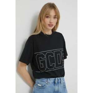 Bavlněné tričko GCDS černá barva