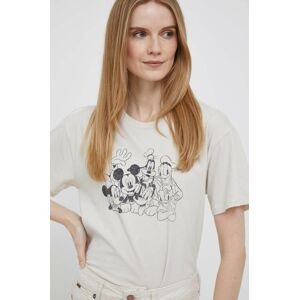 Bavlněné tričko GAP x Disney béžová barva