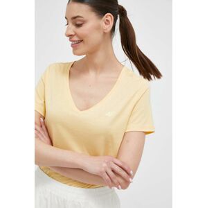 Bavlněné tričko 4F žlutá barva
