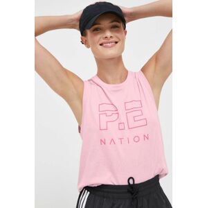 Bavlněný top P.E Nation růžová barva