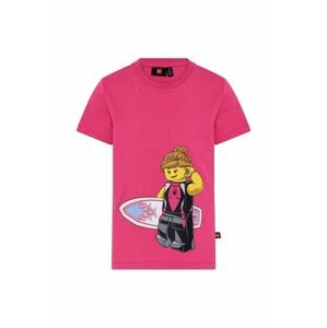 Dětské tričko Lego růžová barva