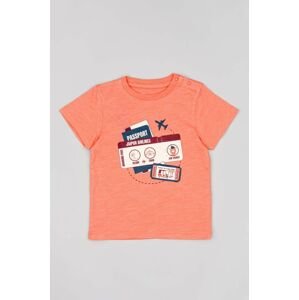 Bavlněné dětské tričko zippy oranžová barva