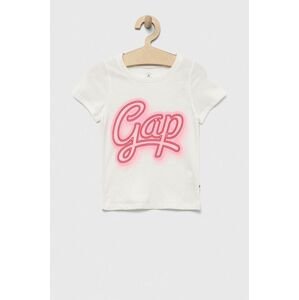 Dětské bavlněné tričko GAP béžová barva