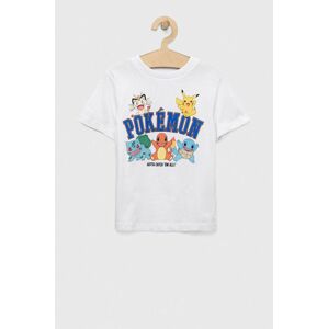 Dětské bavlněné tričko OVS x Pokemon bílá barva, s potiskem