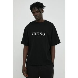 Bavlněné tričko Young Poets Society Young Yoricko černá barva, s potiskem