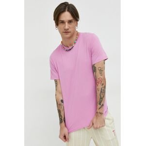Bavlněné tričko Jack & Jones JJEORGANIC růžová barva, 12156101