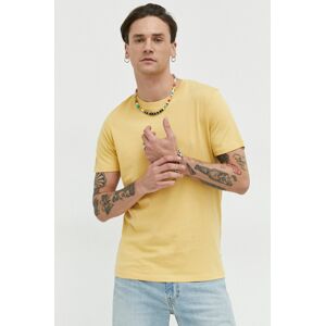 Bavlněné tričko Jack & Jones JJEORGANIC žlutá barva, 12156101