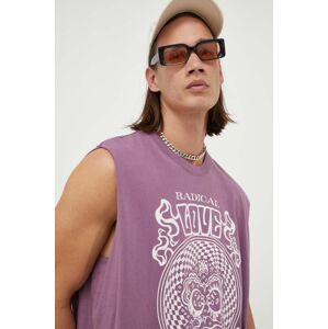 Bavlněné tričko Levi's fialová barva