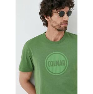 Bavlněné tričko Colmar zelená barva, s potiskem