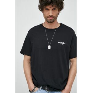 Bavlněné tričko Wrangler   2-pack tmavomodrá barva, s potiskem