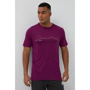 Sportovní tričko Icebreaker Tech Lite II fialová barva, s potiskem