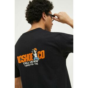 Bavlněné tričko DC černá barva