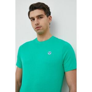 Bavlněné tričko North Sails zelená barva
