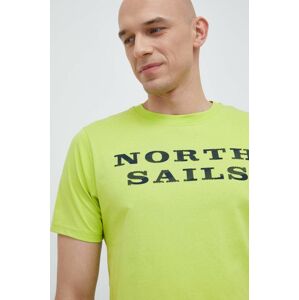 Bavlněné tričko North Sails zelená barva, s potiskem