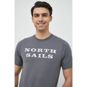 Bavlněné tričko North Sails šedá barva, s potiskem