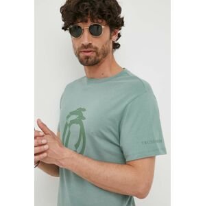 Tričko Trussardi zelená barva, s potiskem