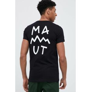 Bavlněné tričko Mammut černá barva, s potiskem