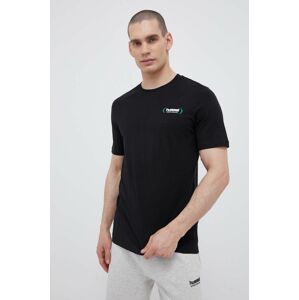 Bavlněné tričko Hummel černá barva