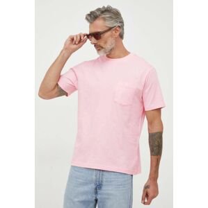 Bavlněné tričko GAP růžová barva