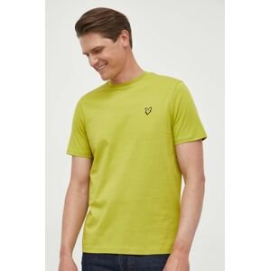 Bavlněné tričko Lyle & Scott zelená barva