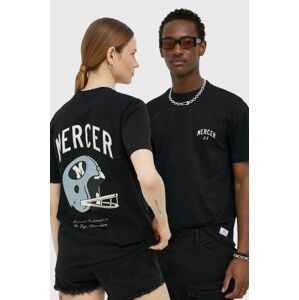 Bavlněné tričko Mercer Amsterdam černá barva, s potiskem