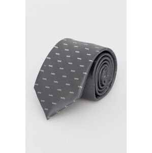 Hedvábná kravata MICHAEL Michael Kors šedá barva