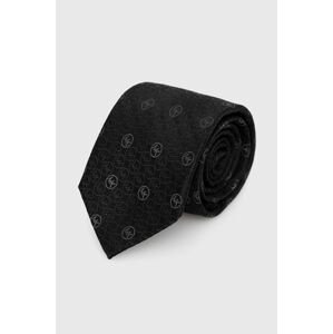 Hedvábná kravata MICHAEL Michael Kors černá barva
