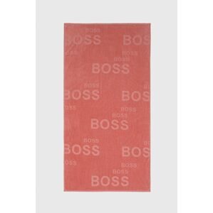 Bavlněný ručník Boss růžová barva