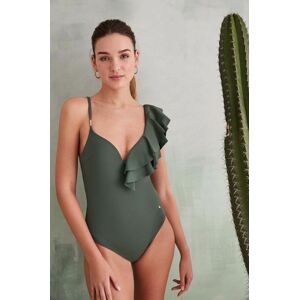 Plavky women'secret zelená barva, vyztužený košík