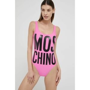 Plavky Moschino Underwear růžová barva, měkký košík