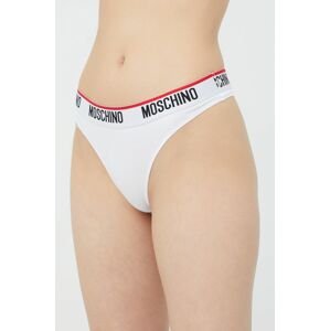 Tanga Moschino Underwear bílá barva