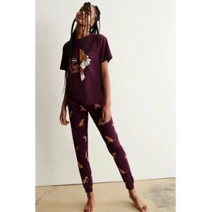 Pyžamové kalhoty Undiz dámské, fialová barva
