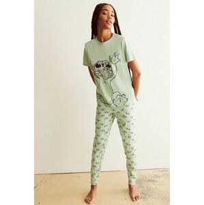 Pyžamové kalhoty Undiz dámské, zelená barva, bavlněná