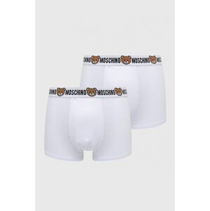 Boxerky Moschino Underwear pánské, bílá barva